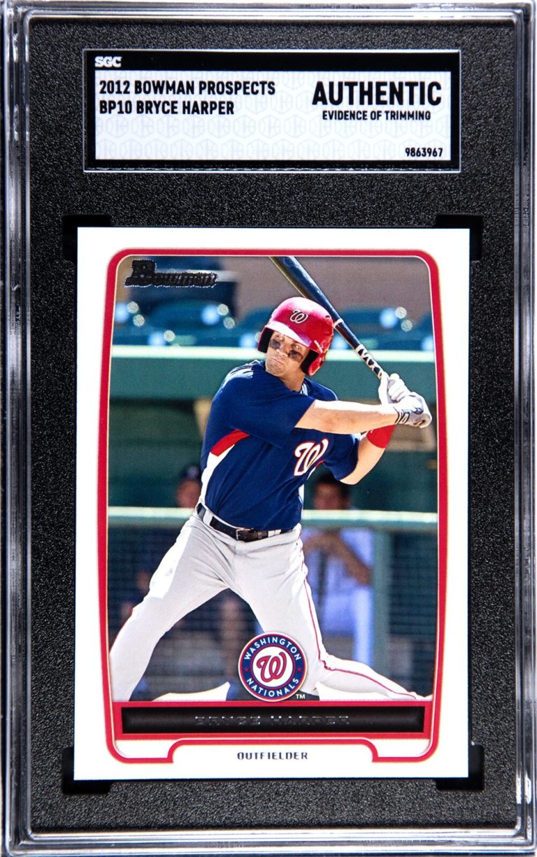 Bryce Harper 2012 Bowman Prospects RC Card #BP10 SGC Slabbed Authentic Nationals
