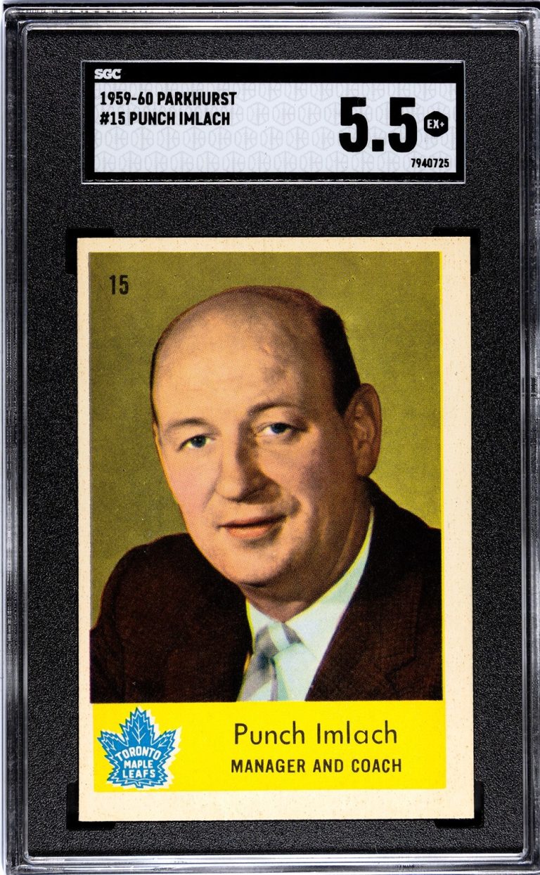 Punch Imlach 1959-60 Parkhurst  NHL  RC Card #15- SGC Graded 5.5 EX+ Maple Leafs