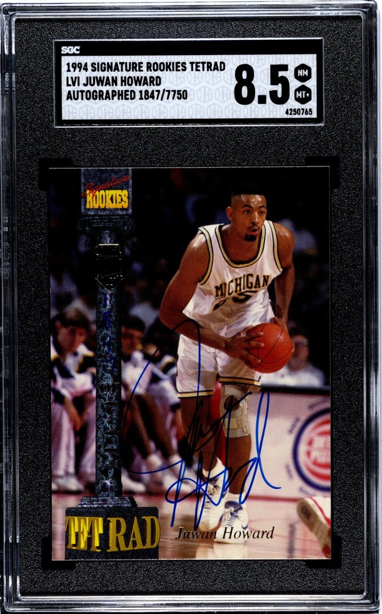 Juwan Howard signed 1994 Signature Rookies Tetrad AUTO #LVI-/7750-SGC Graded 8.5