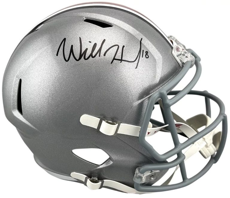 Will Howard signed Ohio State Buckeyes Riddell Rep Full Size Speed Helmet- PSA