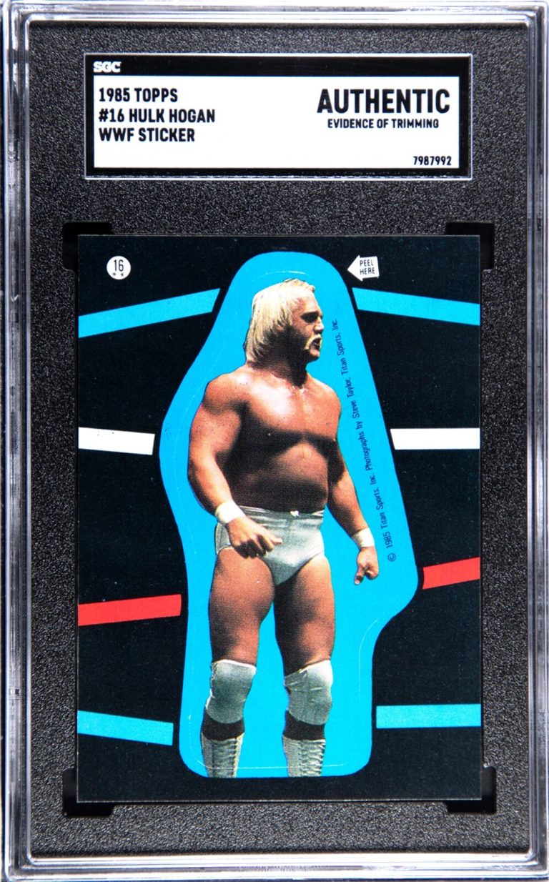 Hulk Hogan 1985 Topps WWF Sticker/Card #16- SGC Slabbed Authentic -Trimmed