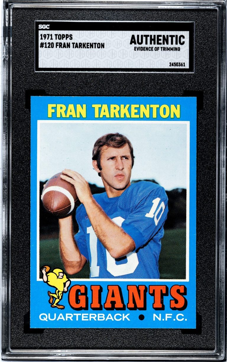 Fran Tarkenton 1971 Topps Card #120- SGC Slabbed Authentic Trimmed - Giants/HOF