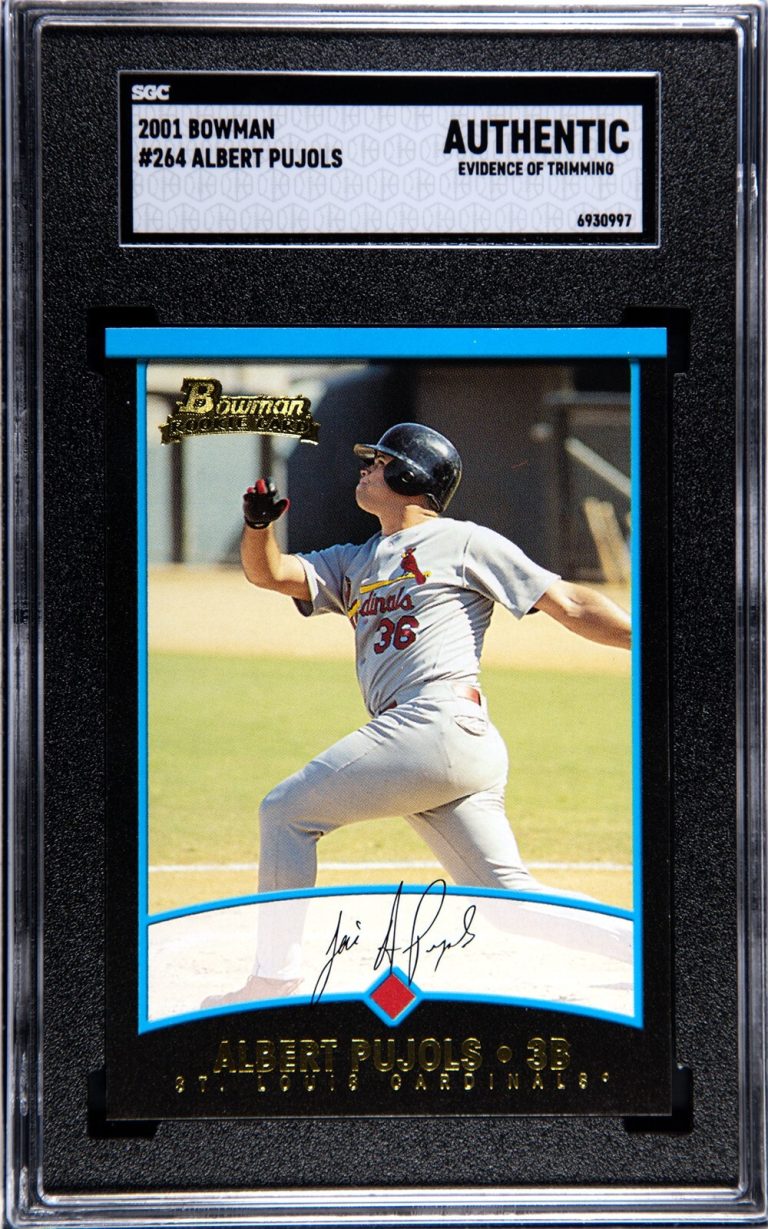 Albert Pujols 2001 Bowman Rookie (RC) #264- SGC Slabbed Authentic Trim Cardinals