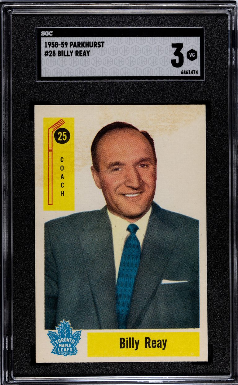 Billy Reay 1958-59 Parkhurst NHL Card #25- SGC Graded 3 VG (Toronto Maple Leafs)