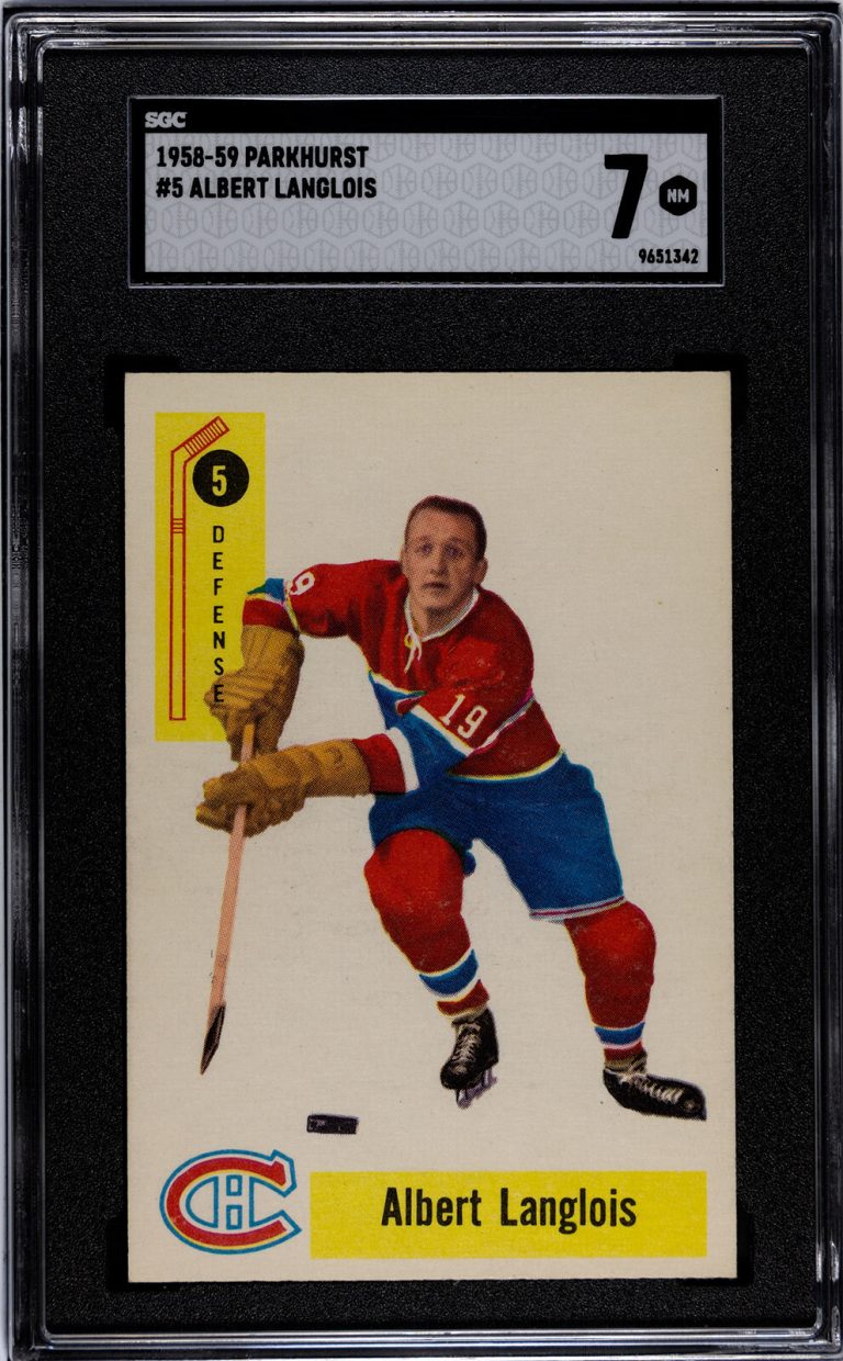 Albert Langlois 1958-59 Parkhurst NHL RC  #5-SGC Graded 7 NM Montreal Canadiens