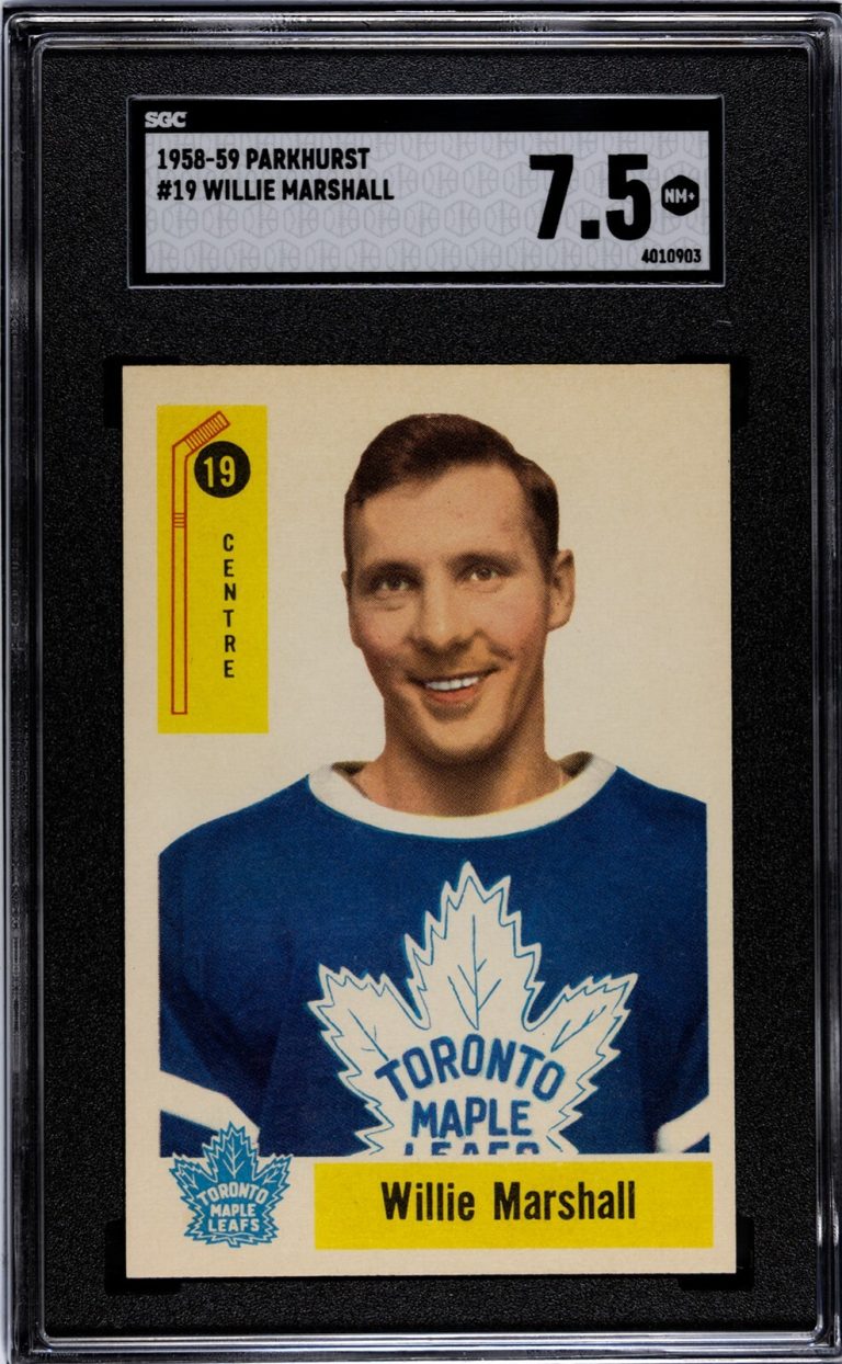 Willie Marshall 1958-59 Parkhurst NHL Card #19- SGC Graded 7.5 NM+ (Maple Leafs)