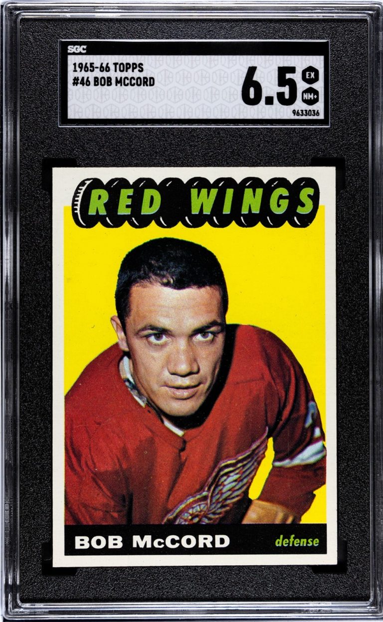 Bob McCord 1965-66 Topps NHL Card #46- SGC Graded 6.5 EX-NM+-  Detroit Red Wings