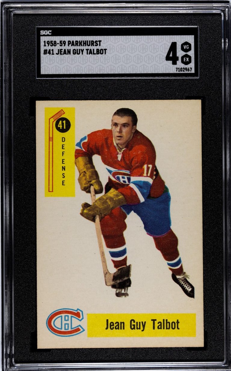 Jean-Guy Talbot 1958-59 Parkhurst NHL Card #41- SGC Graded 4 VG-EX (Canadiens)