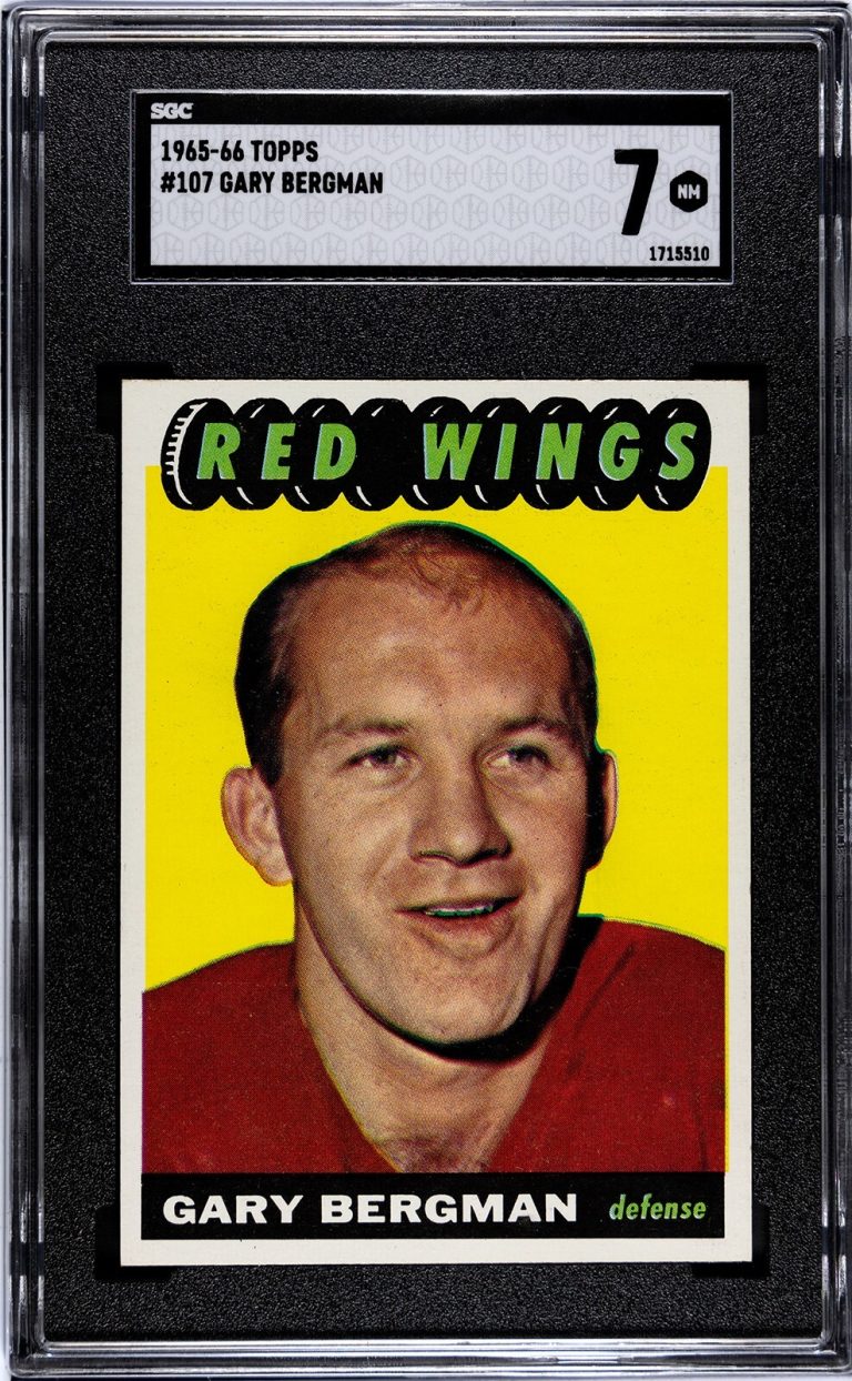 Gary Bergman 1965-66 Topps NHL Card #107- SGC Graded 7 NM (Detroit Red Wings)