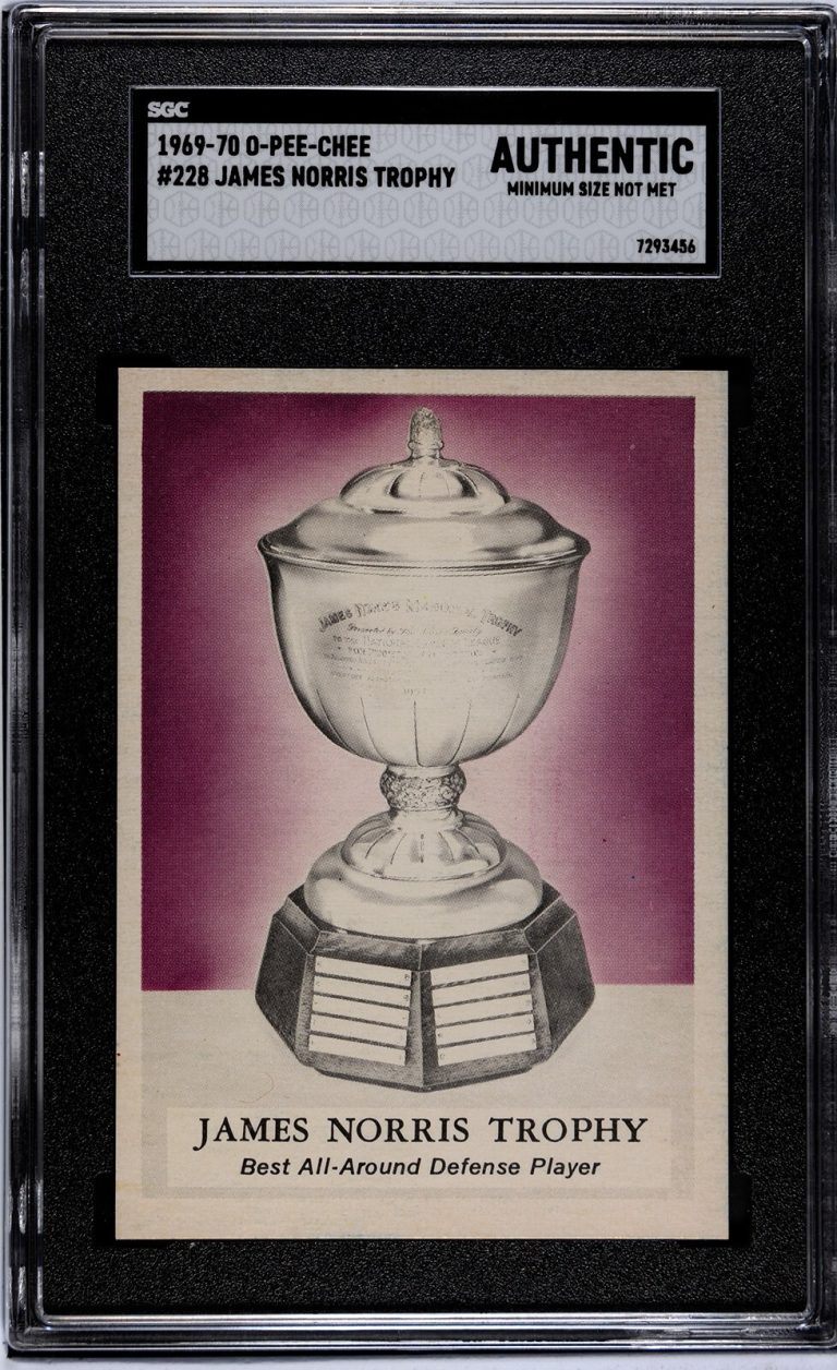 1969-70 O-Pee-Chee James Norris Trophy NHL Card #228- SGC Slabbed Authentic