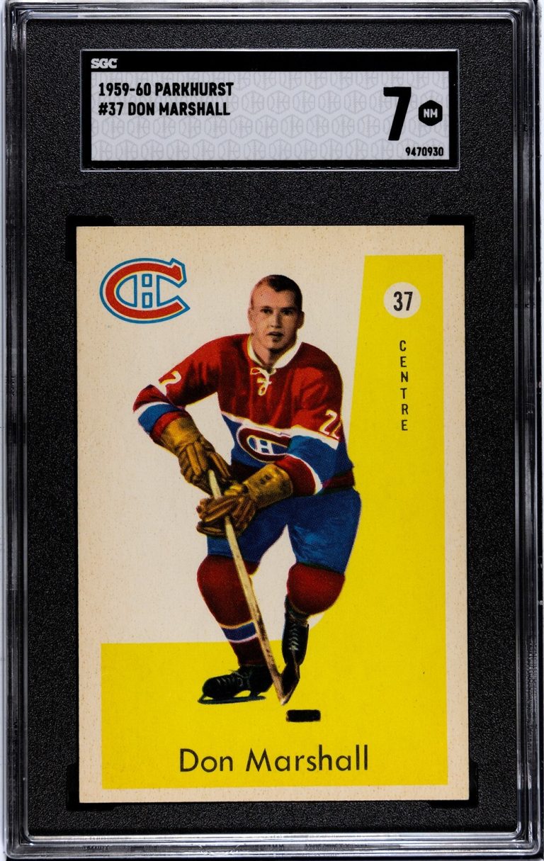 Don Marshall 1959-60 Parkhurst NHL Card #37- SGC Graded 7 NM -Montreal Canadiens