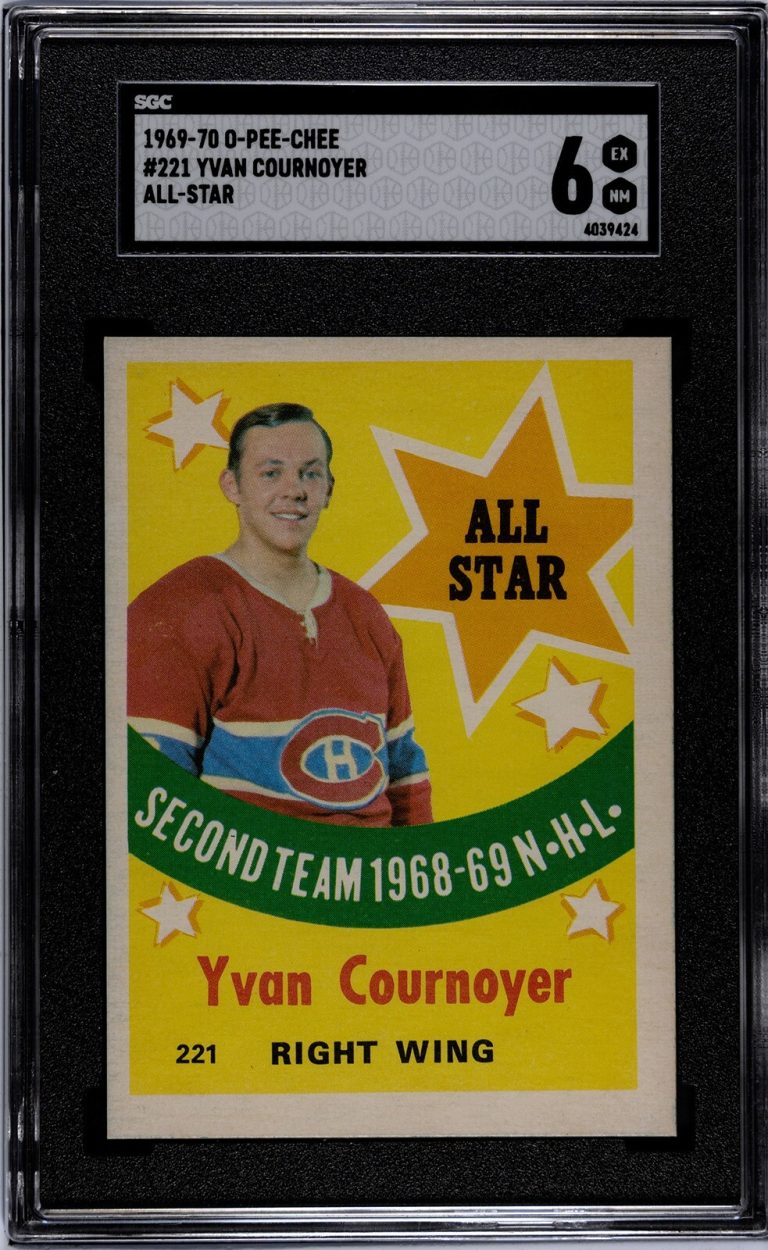 Yvan Cournoyer 1969-70 O-Pee-Chee NHL #221- SGC Graded 6 EX-NM -  (Canadiens)