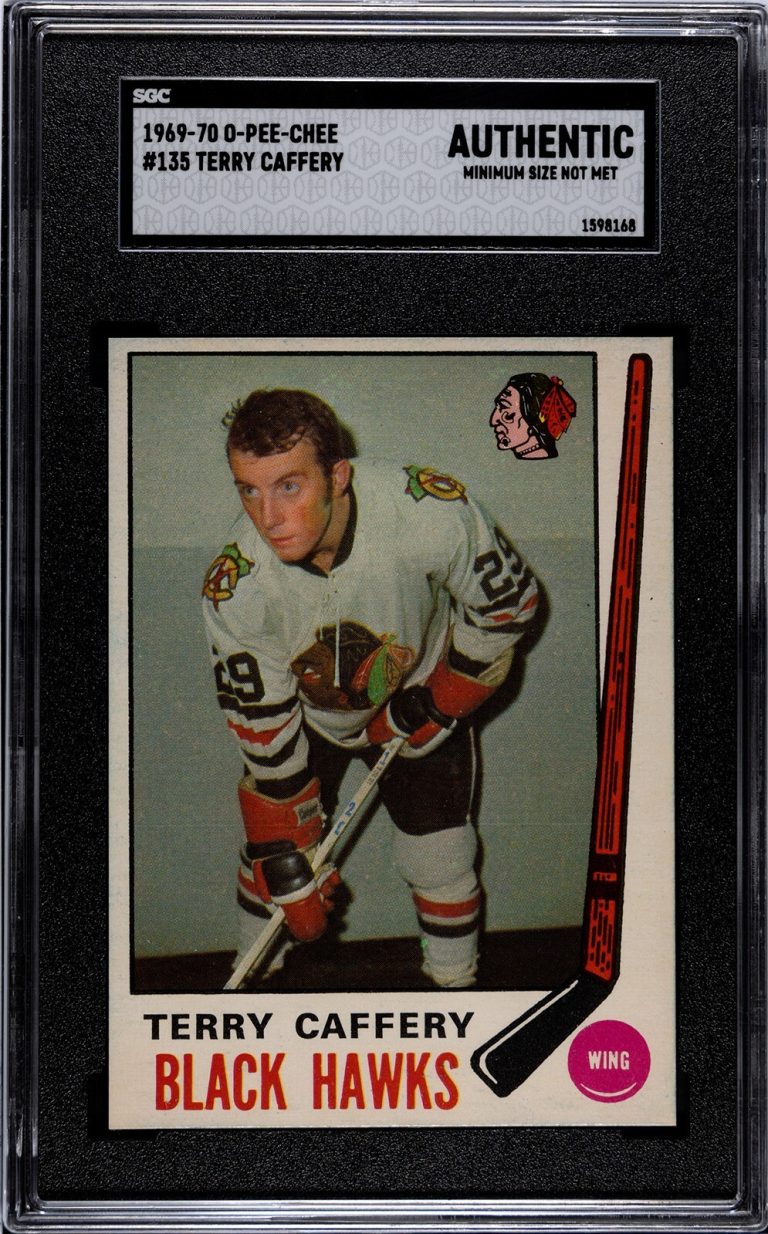 Terry Caffery 1969-70 O-Pee-Chee  RC  Card #135-SGC Slabbed Authentic Blackhawks