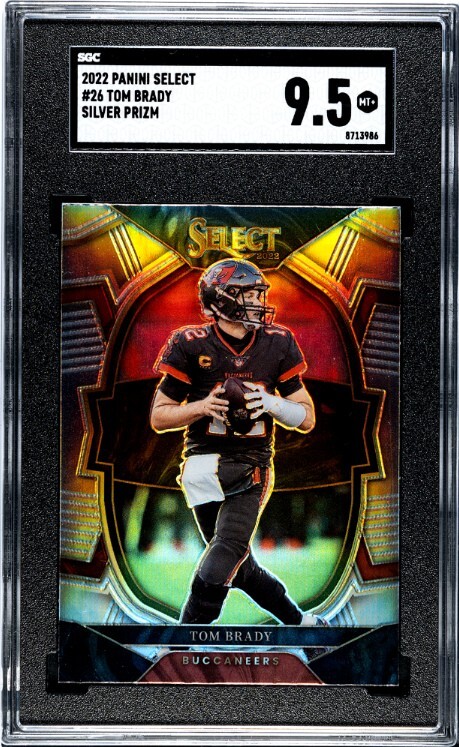 Tom Brady 2022 Panini Select Silver Prizm Card #26 SGC Graded 9.5 Mint+Tampa Bay