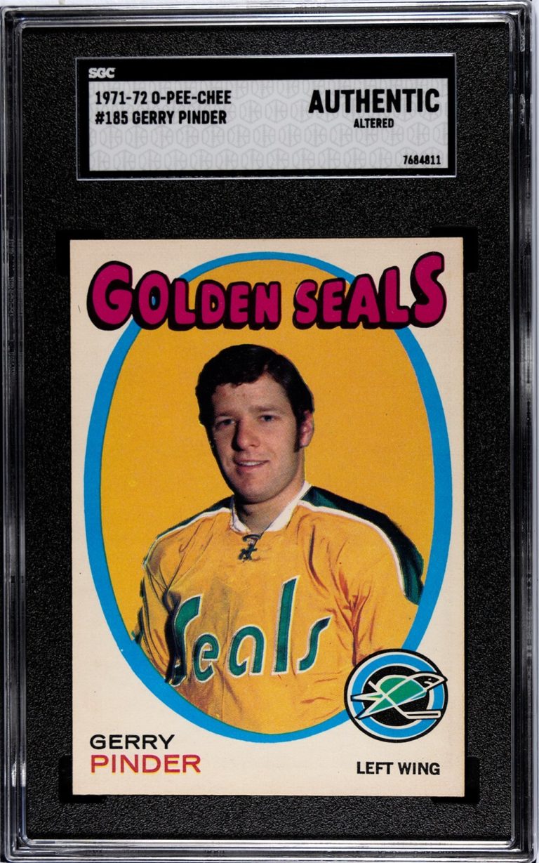 Gerry Pinder 1971-72 O-Pee-Chee NHL #185 SGC Slabbed Authentic Altered  CA Seals