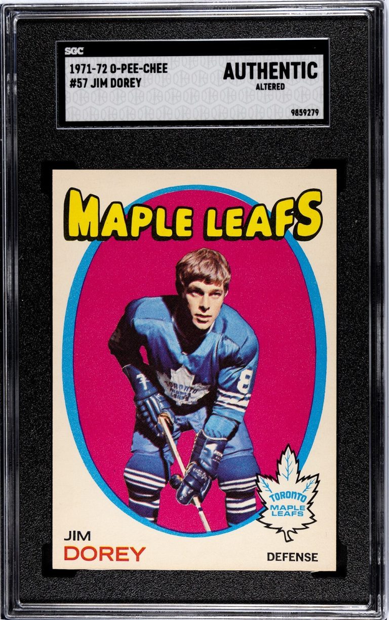 Jim Dorey 1971-72 O-Pee-Chee NHL #57- SGC Slabbed Authentic  Altered Maple Leafs