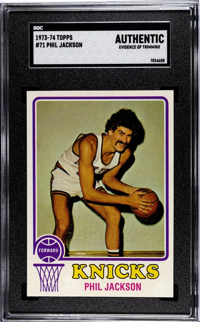 Phil Jackson 1973-74 Topps Card #71- SGC Slabbed Authentic Trim -New York Knicks