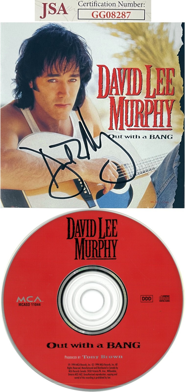 David Lee Murphy signed 1994 Out With a Bang Album Cover Booklet w/ CD/Case- JSA