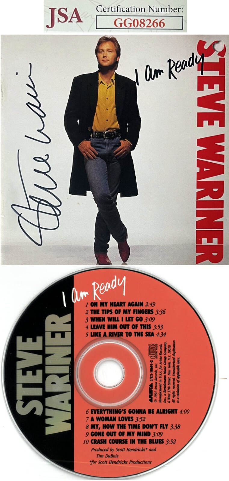 Steve Wariner signed 1991 I Am Ready Album Cover Booklet w/ CD & Case- JSA