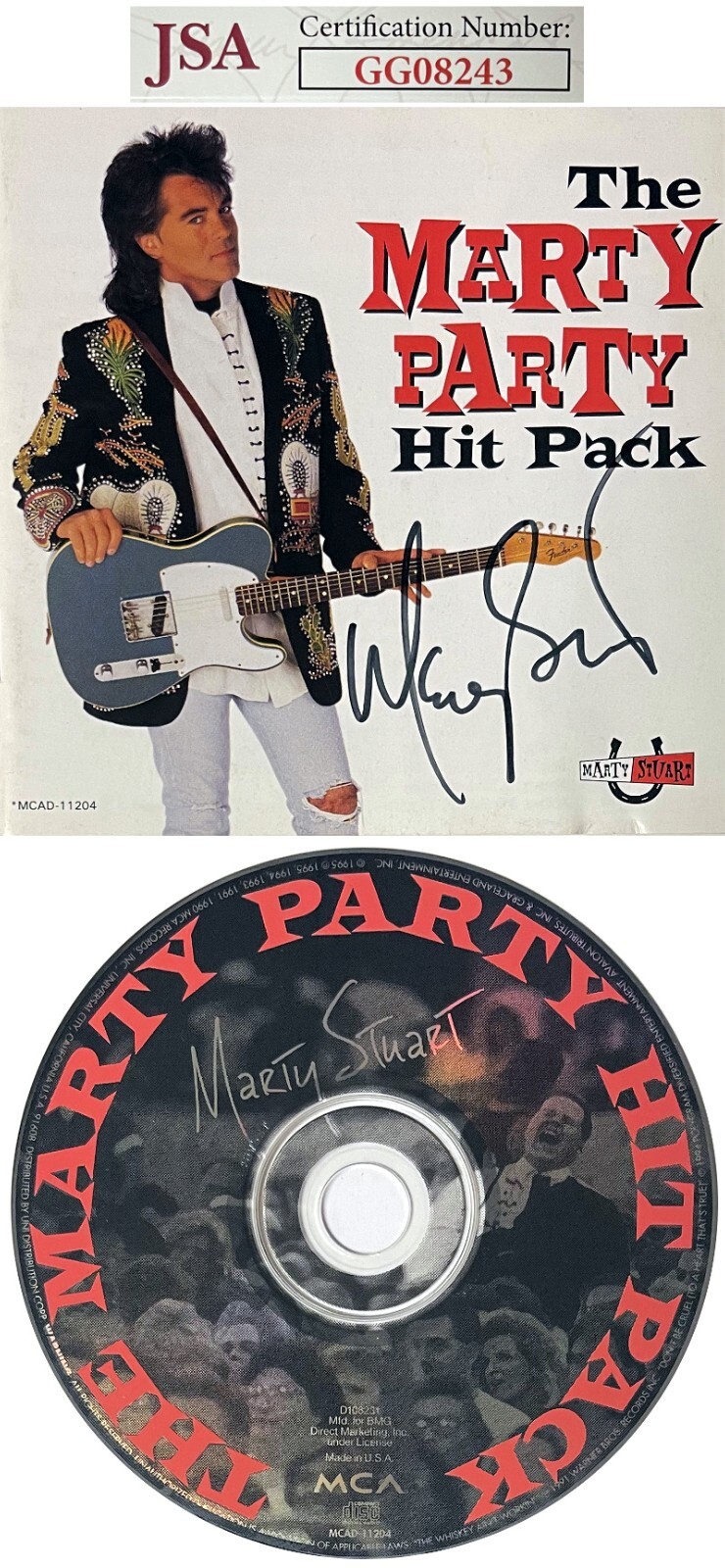 Marty Stuart signed 1995 The Marty Party Hit Pack CD Cover Booklet w/ CD- JSA
