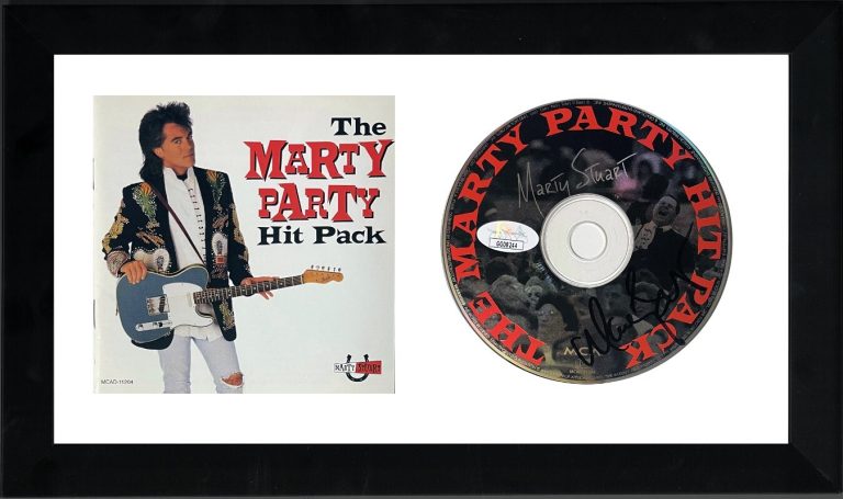 Marty Stuart signed 1995 The Marty Party Hit Pack CD w/ Cover Booklet Framed-JSA