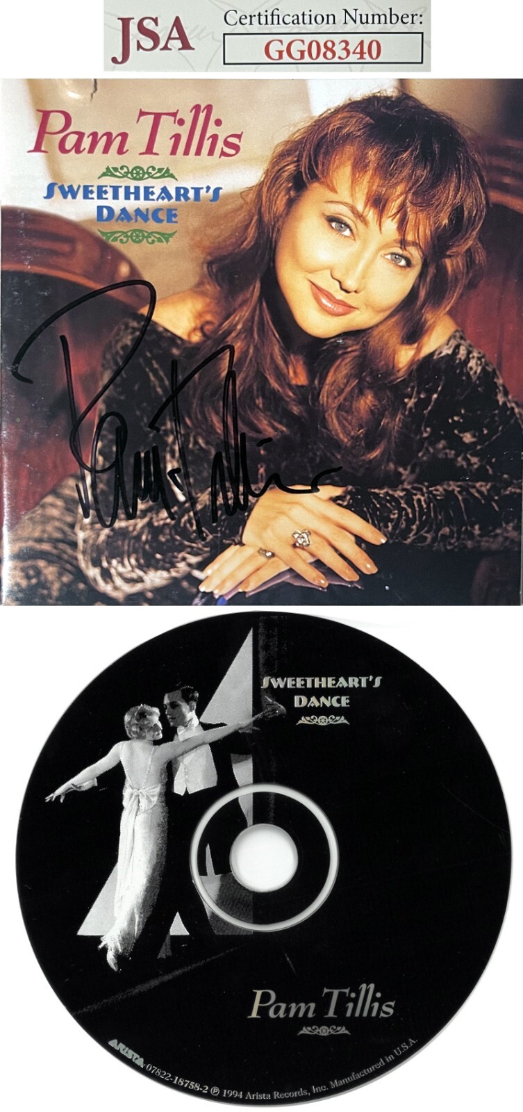 Pam Tillis signed 1994 Sweetheart's Dance Album Cover Booklet w/CD imperfect-JSA