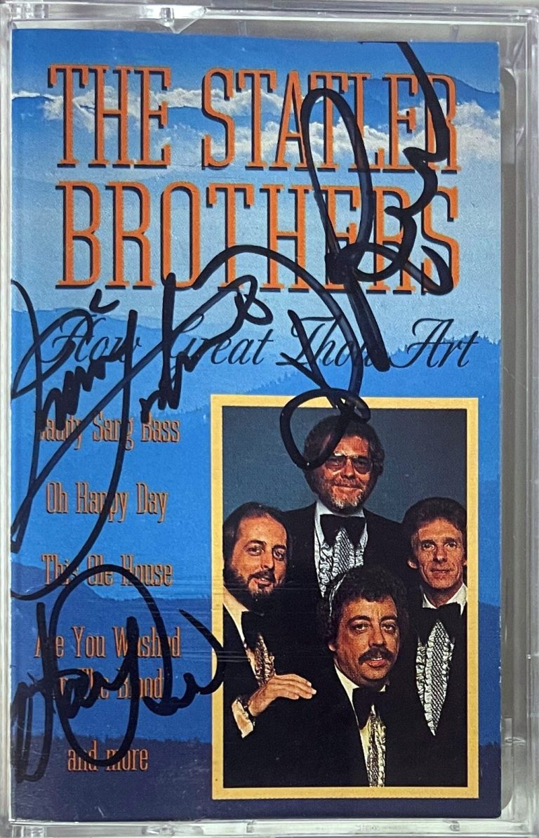 Statler Brothers signed 1993 Cassette Cover 3 sig- Don-Harold Reid/Fortune -COA