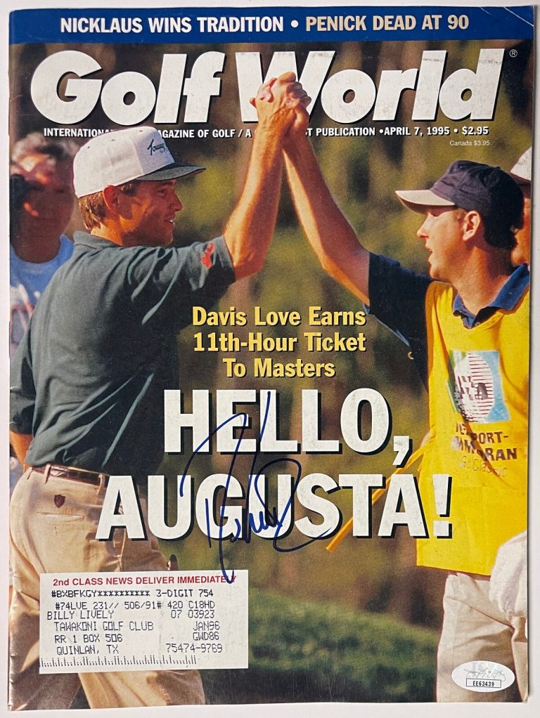 Davis Love, III signed Golf World Full Magazine 4/7/1995- JSA #EE63439