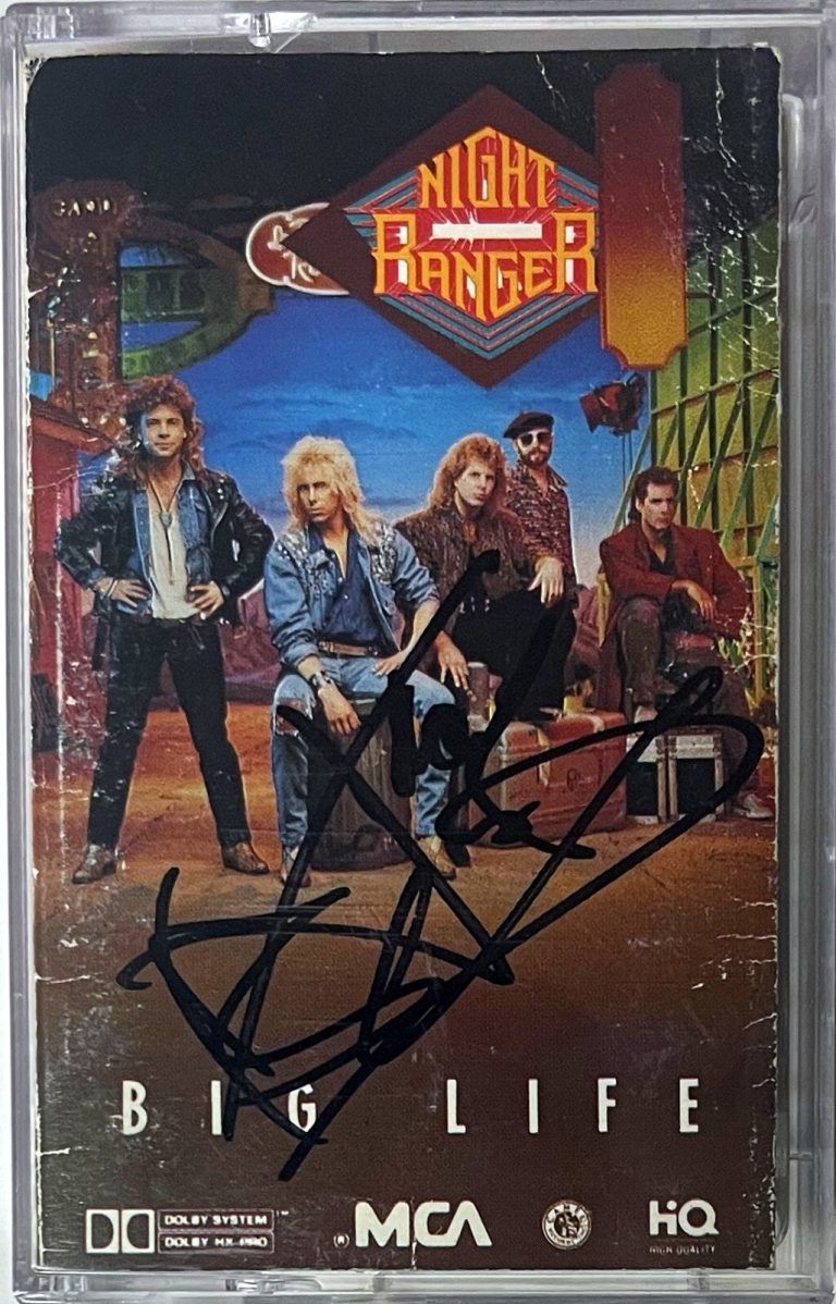 Jack Blades Night Ranger signed 1987 Big Life Cassette Cover/Tape/Case- JSA