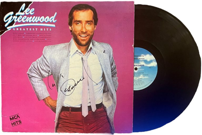 Lee Greenwood signed 1985 Greatest Hits Album Cover/LP/Vinyl Record- JSA