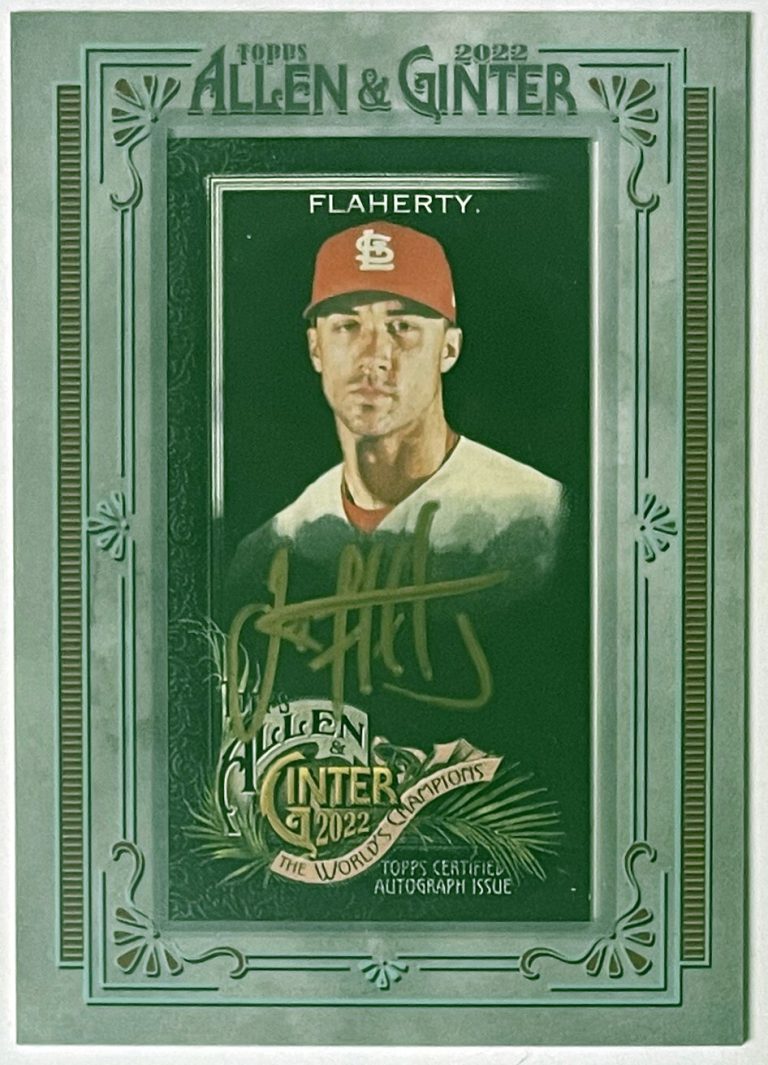 Jack Flaherty signed 2022 Topps Allen & Ginter Mini Framed Auto Card #MA-JF- /5