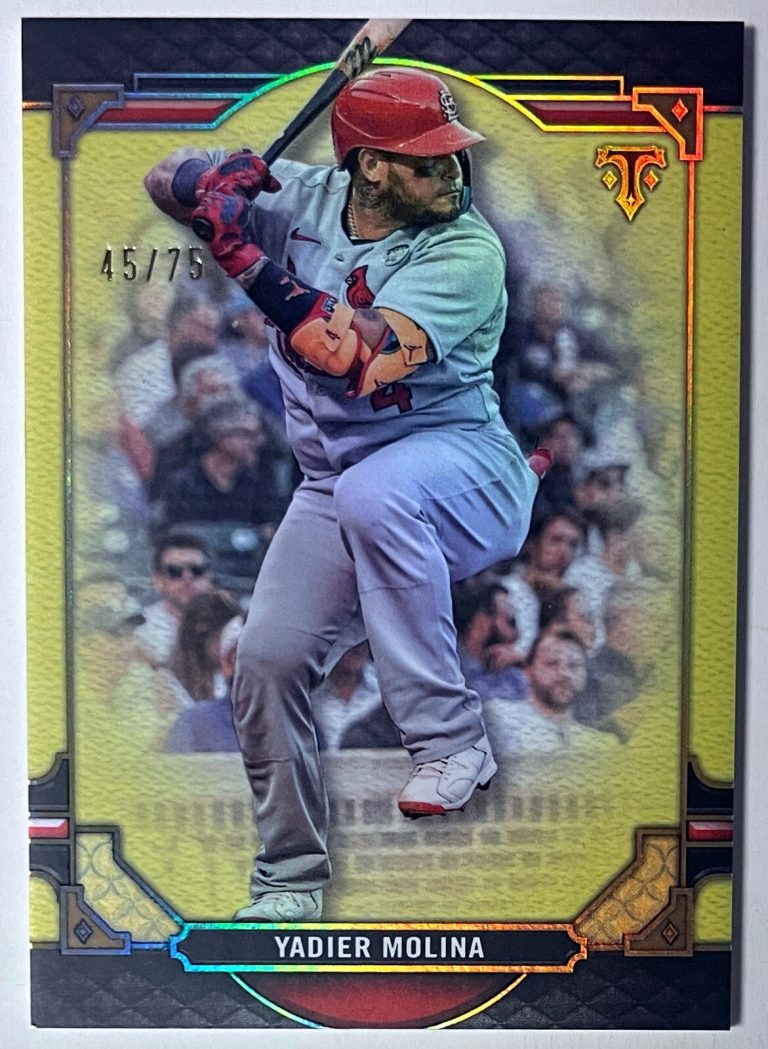 Yadier Molina 2022 Topps Triple Threads Citrine Card /75 #21-St. Louis Cardinals