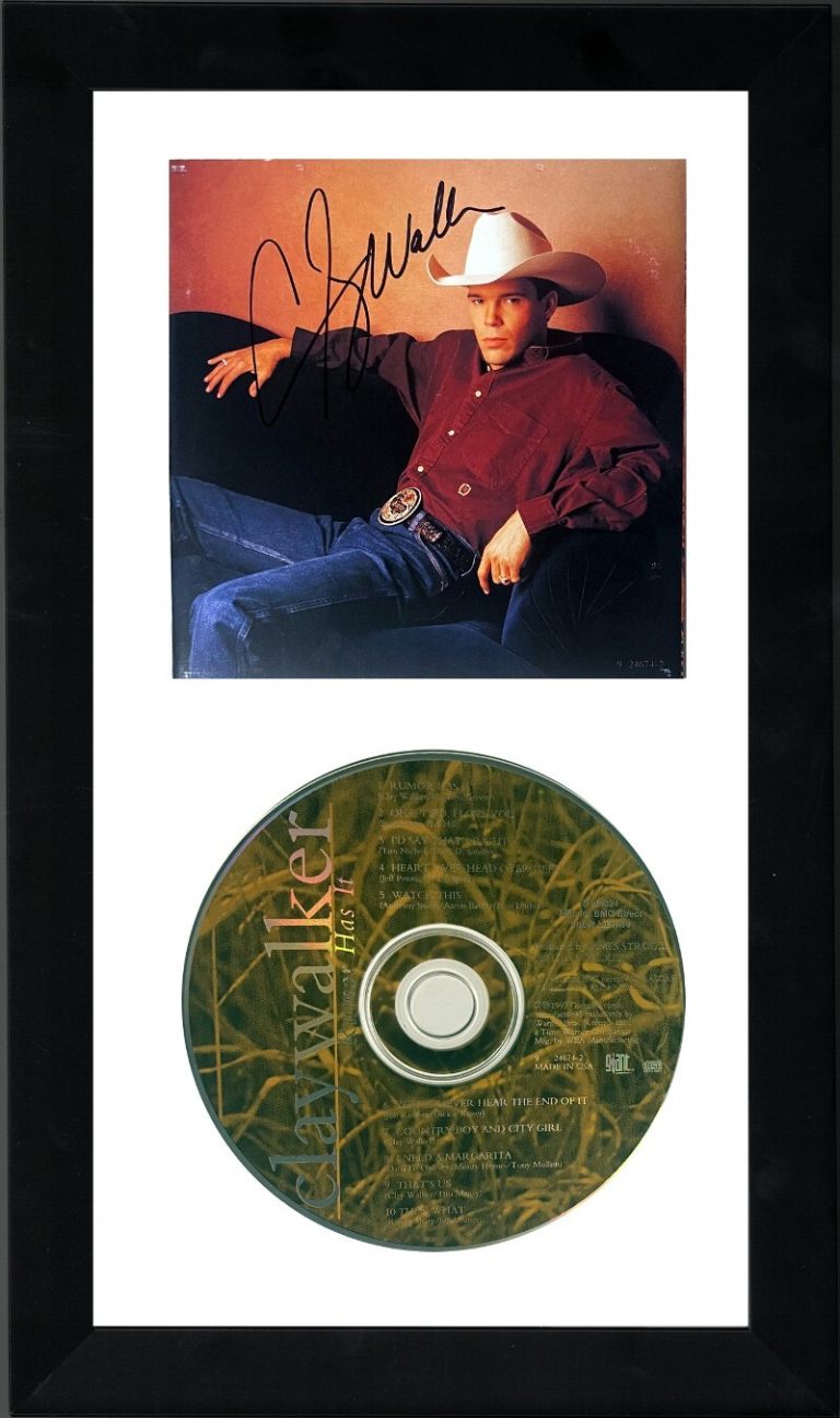 Clay Walker signed 1997 Rumor Has It Booklet Back Cover w/ CD Framed- JSA