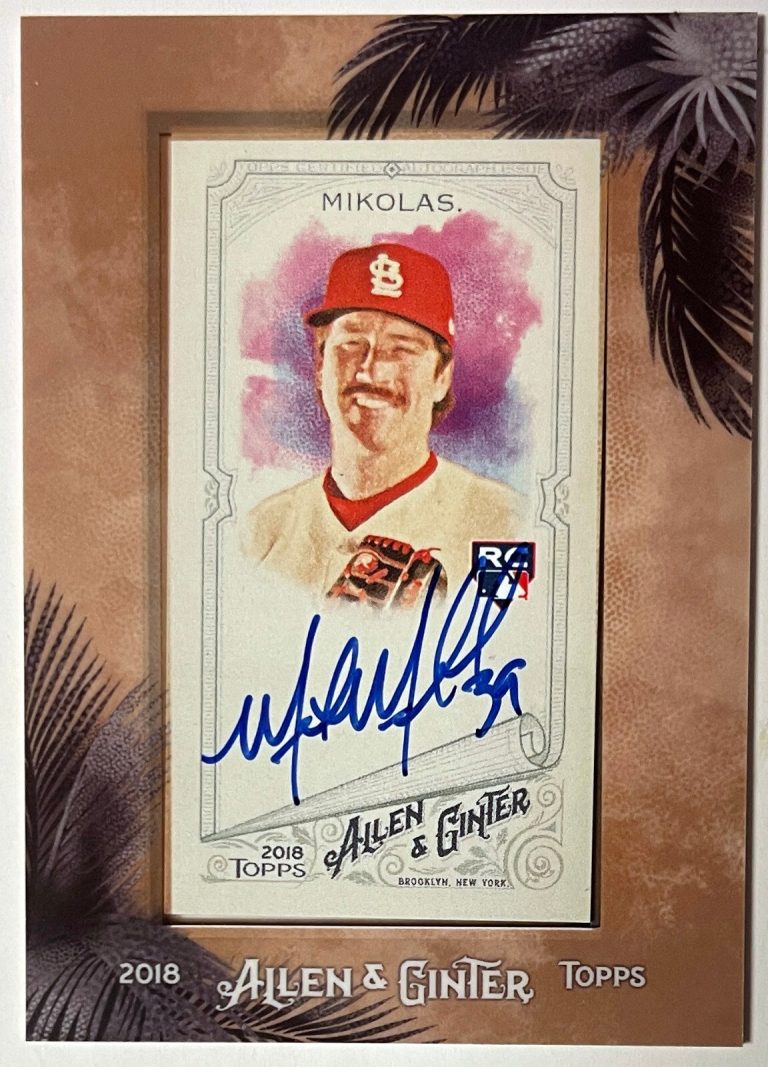 Miles Mikolas signed 2018 Topps Allen & Ginter Mini Framed Rookie On Card Auto