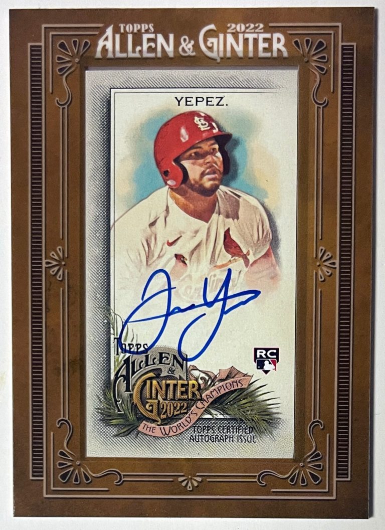 Juan Yepez signed 2022 Topps Allen & Ginter Mini Framed RC Auto Card #MA-JT