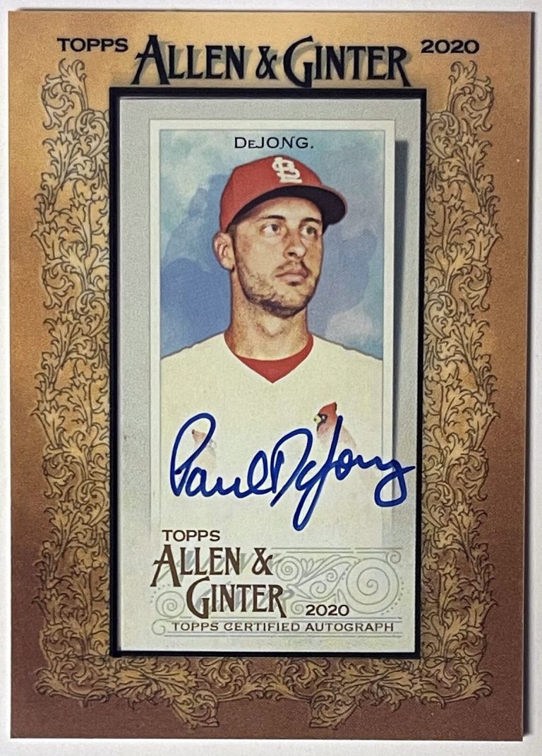 Paul DeJong 2020 Topps Allen & Ginter's Mini Framed On Card Auto #MA-PD Cardinal