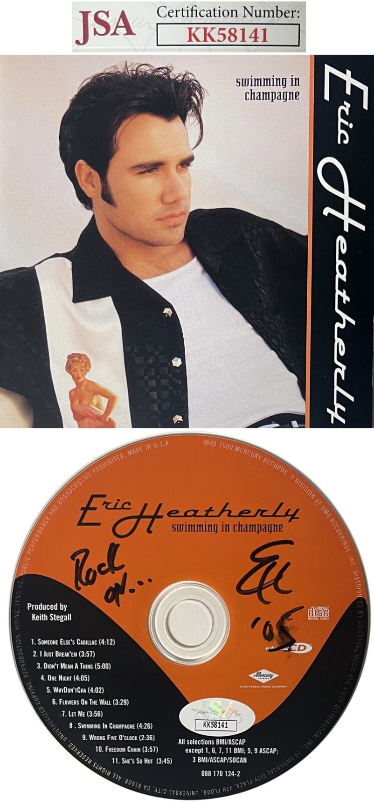 Eric Heatherly signed 2000 Swimming in Champagne Album CD w/ Cover Booklet- JSA