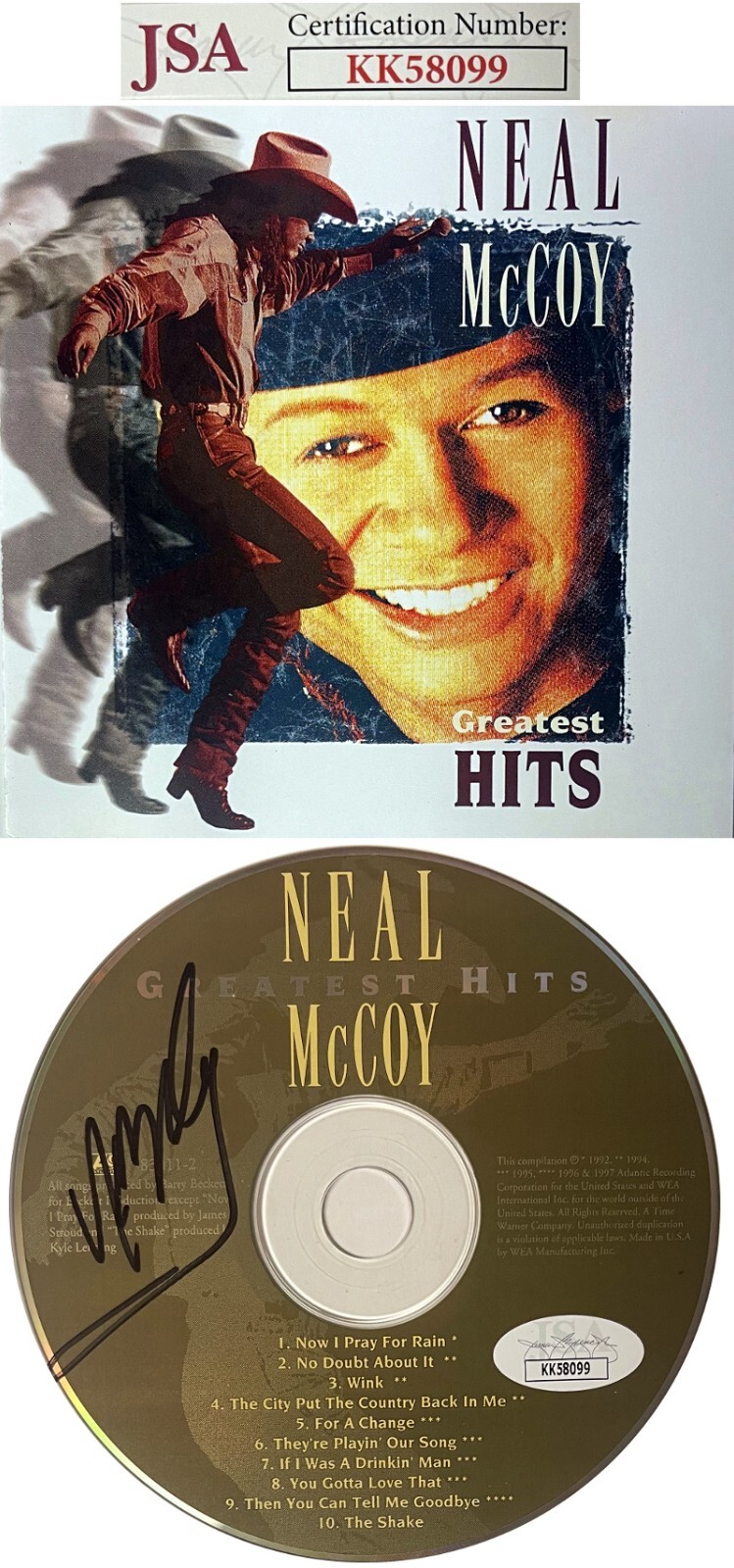 Neal McCoy signed 1997 Greatest Hits CD w/ Cover Booklet & Case- JSA