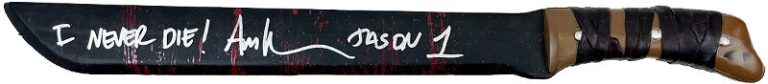 Ari Lehman signed Friday the 13th Plastic Prop Machete I Never Die!- Tri-Star