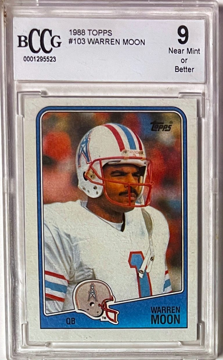 Warren Moon 1988 Topps Card #103- BCCG Graded 9 Near Mint or Better