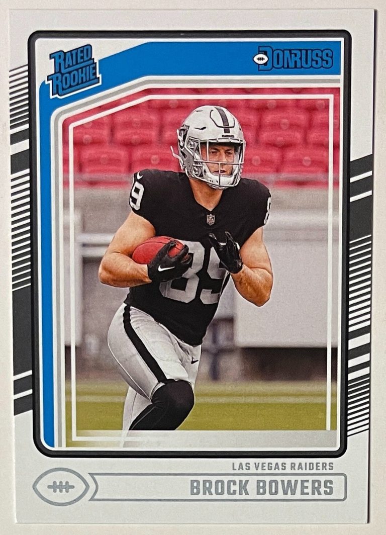 Brock Bowers 2024 Panini Donruss Rated Rookie Card (RC) #394 (Las Vegas Raiders)
