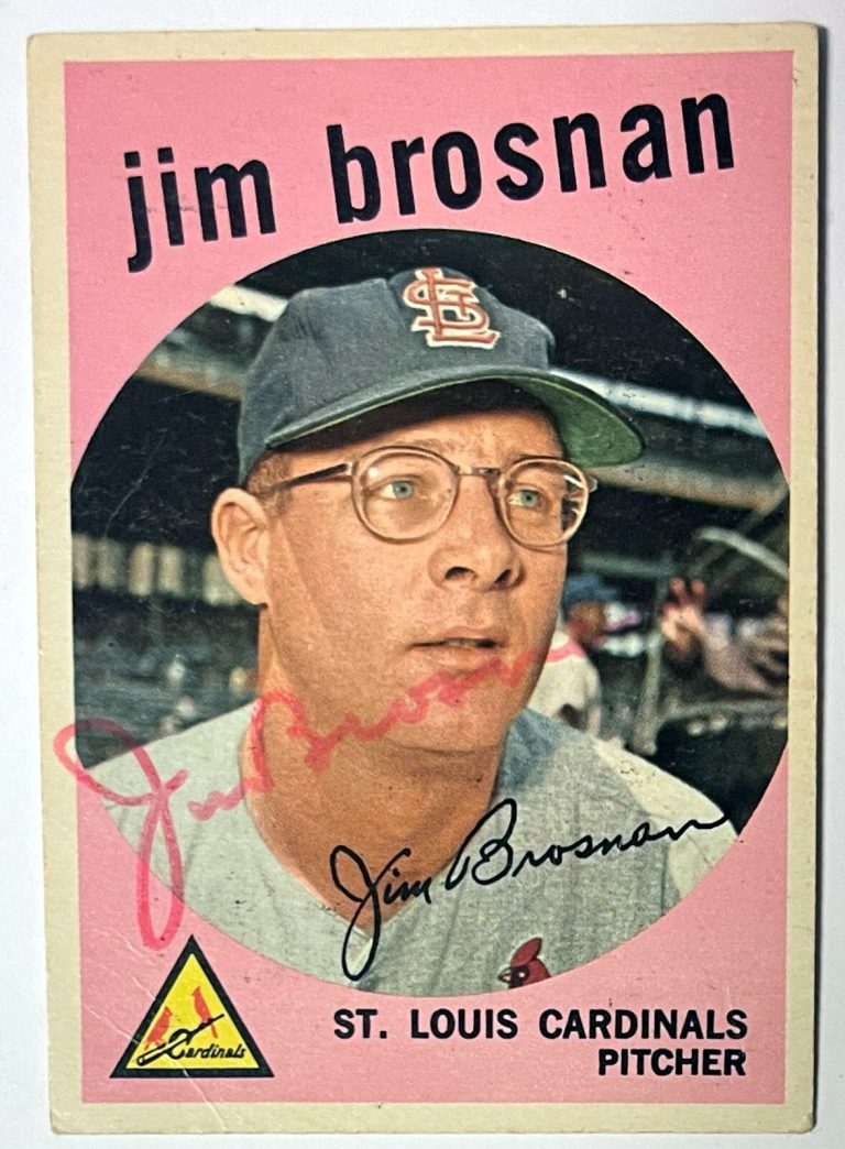 Jim Brosnan signed 1959 Topps On Card Auto #194- COA (St. Louis Cardinals)