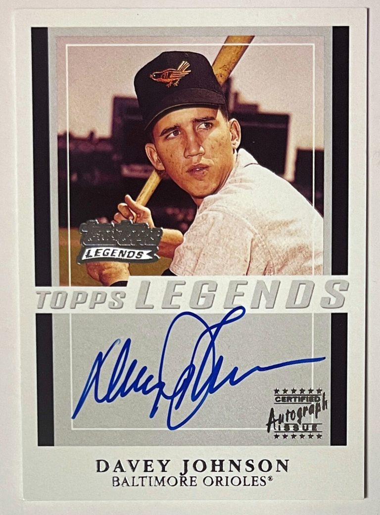 Davey Johnson signed 2003 Team Topps Legends Certified On Card Auto #TT-DJ