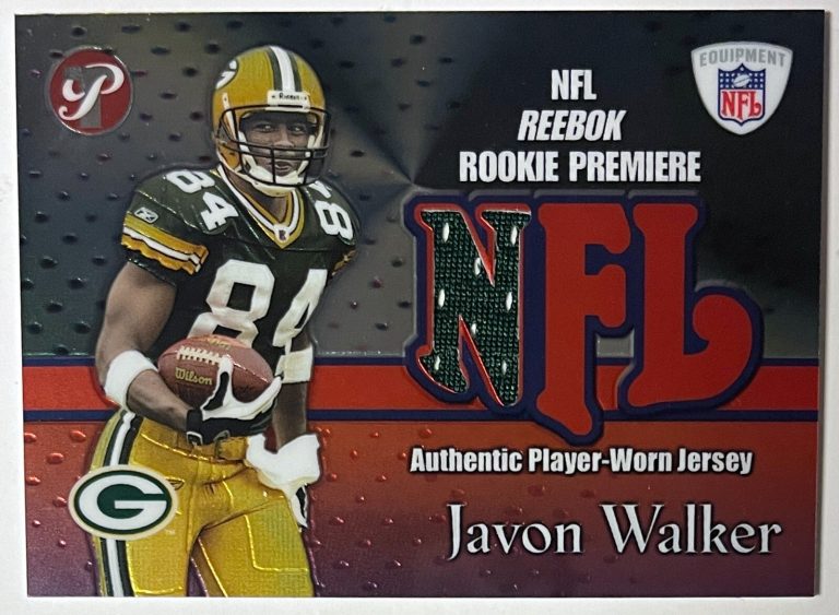 Javon Walker 2002 Topps Pristine Rookie Premier Player Worn Jersey Card #RPR-JW