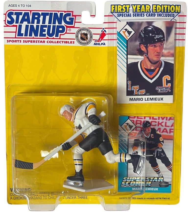 Mario Lemieux 1993 Kenner Starting Lineup MOC Pittsburgh Penguins Figure Cards