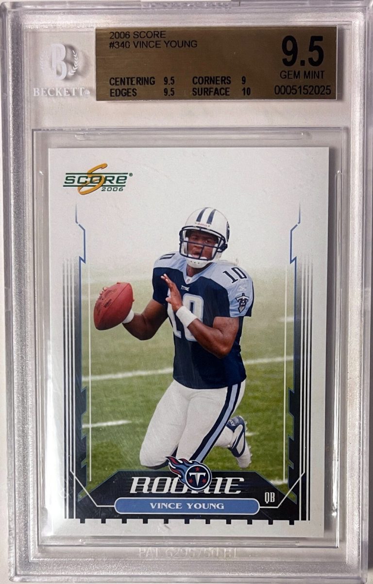 Vince Young 2006 Score Football Rookie Card (RC) #340- Beckett Graded 9.5 Gem MT