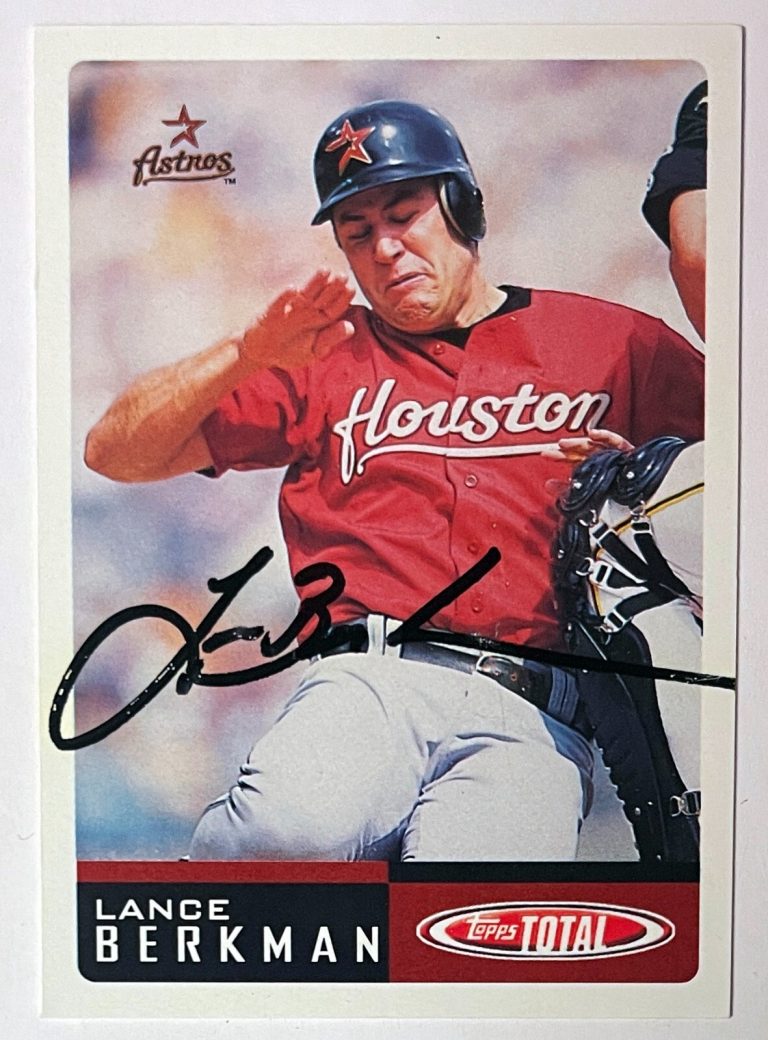 Lance Berkman signed 2002 Topps Total Baseball On Card Auto #690– COA Houston