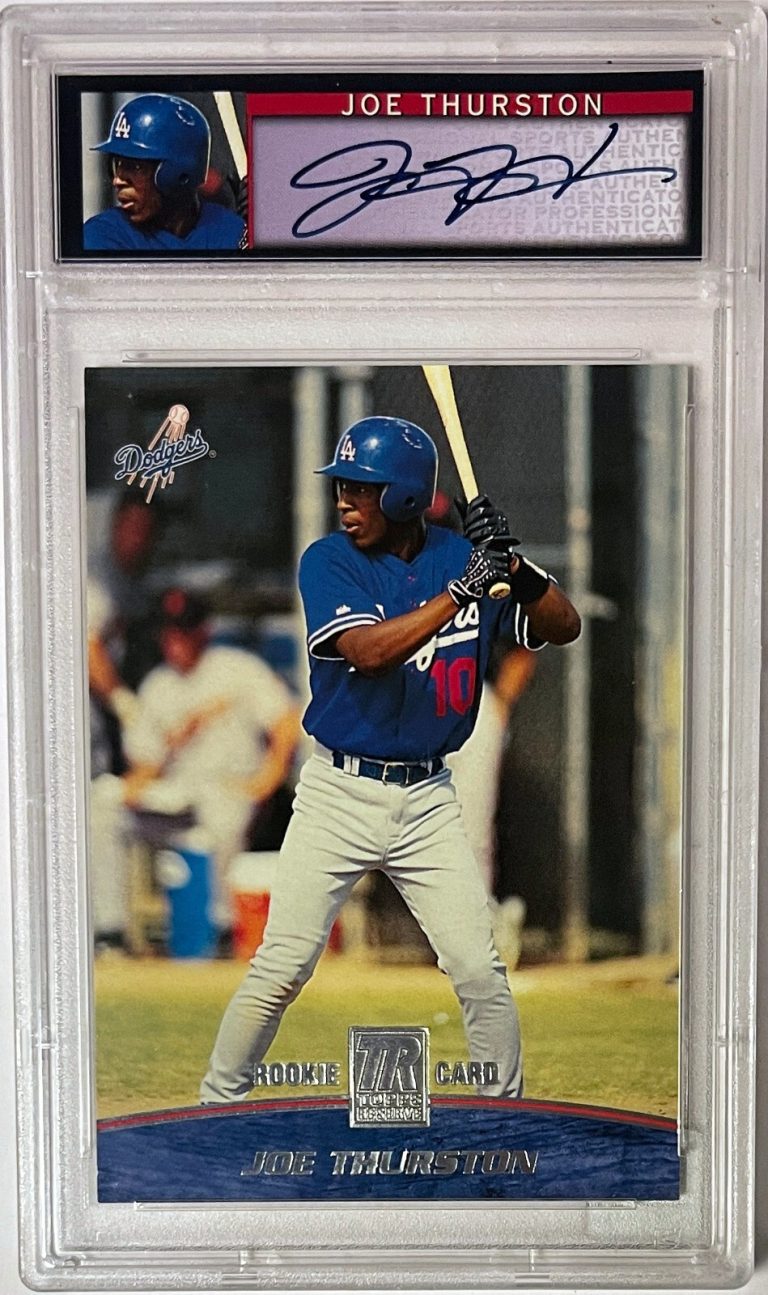 Joe Thurston signed 2001 Topps Reserve Auto Rookie Card #122- /1500-PSA Graded 8