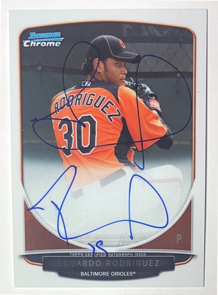 Eduardo Rodriguez 2013 Bowman Chrome Prospects On Card Auto #BCA-ER (Orioles)