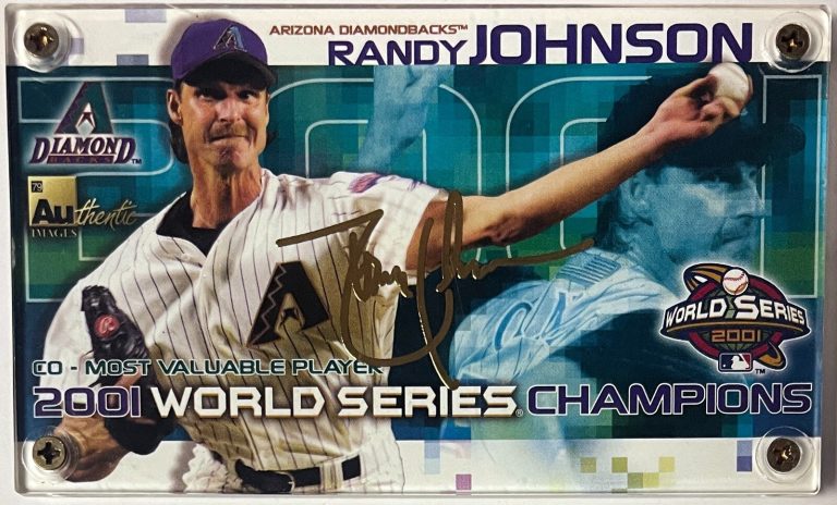 Randy Johnson Authentic Images 24K Gold Signature Card /5000- 2001 World Series